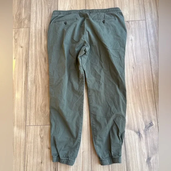 Gap Mens Size Large Olive Green Jogger Chino Pants 100% Cotton Preppy - Picture 6 of 9